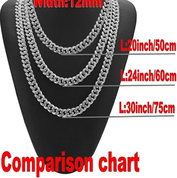 Cuban Chains 18K gold Plated Iced-Out Necklace - Picture 3 of 7